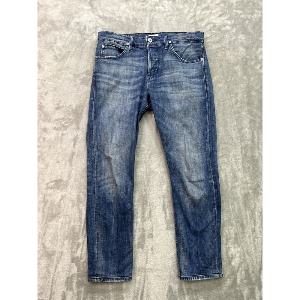 HUDSON Axl Skinny Denim Jeans Mens 32x28 Button Fly Stretch Medium Wash Grunge